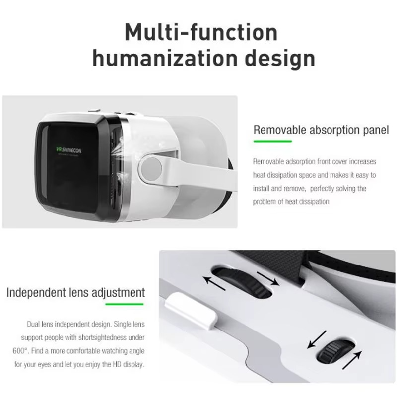 Wireless 3D VR Headset – IMAX-Style Virtual Reality Glasses for 4.7–7.2" Phones, Gamepad Supported – Zella Mall™