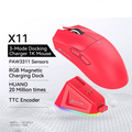 X11 Tri-Mode Gaming Mouse by Attack Shark – Bluetooth, 2.4G & Wired with RGB Dock – Zella Mall™