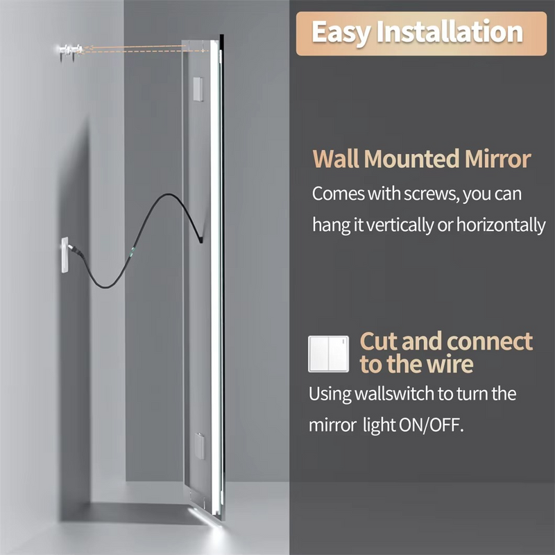 XXL Smart LED Vanity Mirror with Bluetooth, Digital Display & Anti-Fog – Wall Mounted – Zella Mall™