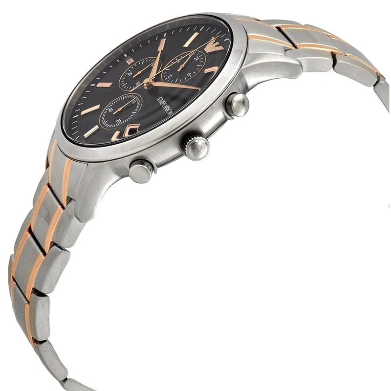 EMPORIO Watch AR11165 SILVER/ROSE GOLD - BLACK CHRONO