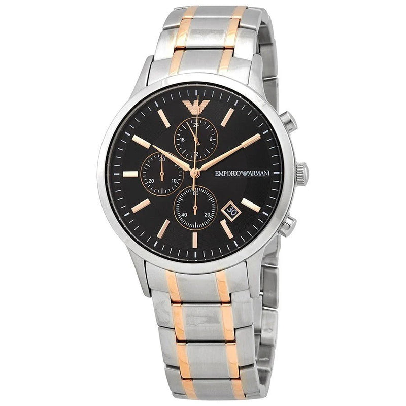 EMPORIO Watch AR11165 SILVER/ROSE GOLD - BLACK CHRONO