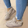 Winter Autumn Women's Casual Fur Shoes Cute Bowknot 2021 Trend Fluffy Furry Slip-on Sneakers Ladies Plush Loafers Flats Platform