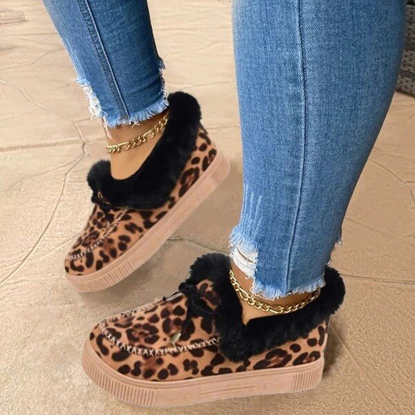Winter Autumn Women's Casual Fur Shoes Cute Bowknot 2021 Trend Fluffy Furry Slip-on Sneakers Ladies Plush Loafers Flats Platform