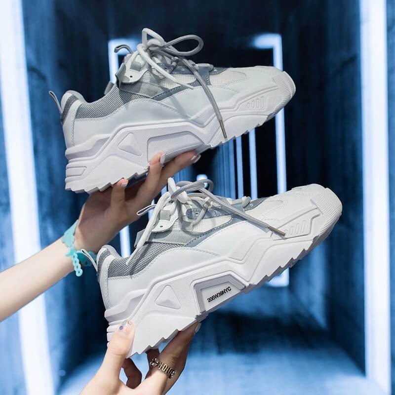 Women Platform Chunky Sneakers Designers Fashion Lace Up Casual Shoes Woman Tennis Basket Female Autumn Vulcanized Shoes 2020