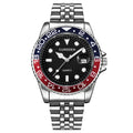 Men’s Fashion Quartz Watch – Casual Stainless Steel Band with Calendar, Green Dial